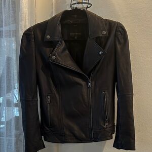 Banana Republic Dark Leather Moto Jacket
